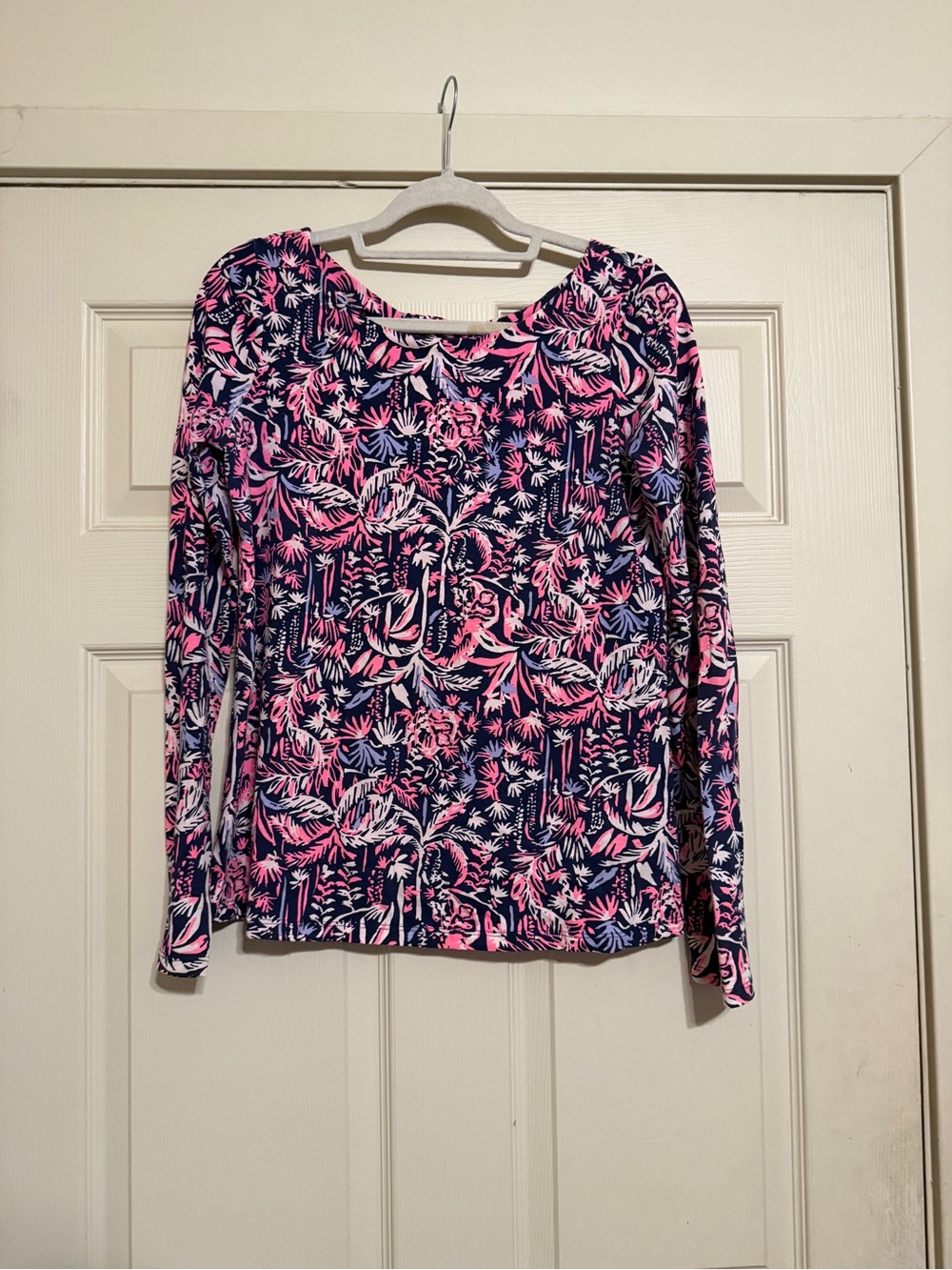 Lilly Pulitzer Tristan Top Bright Navy “Swing of Things” Size Small